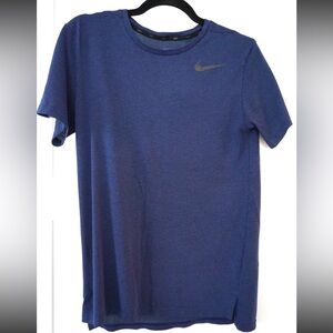 Nike Logo Mens Athletic Performance T-Shirt Top Blue Navy Small